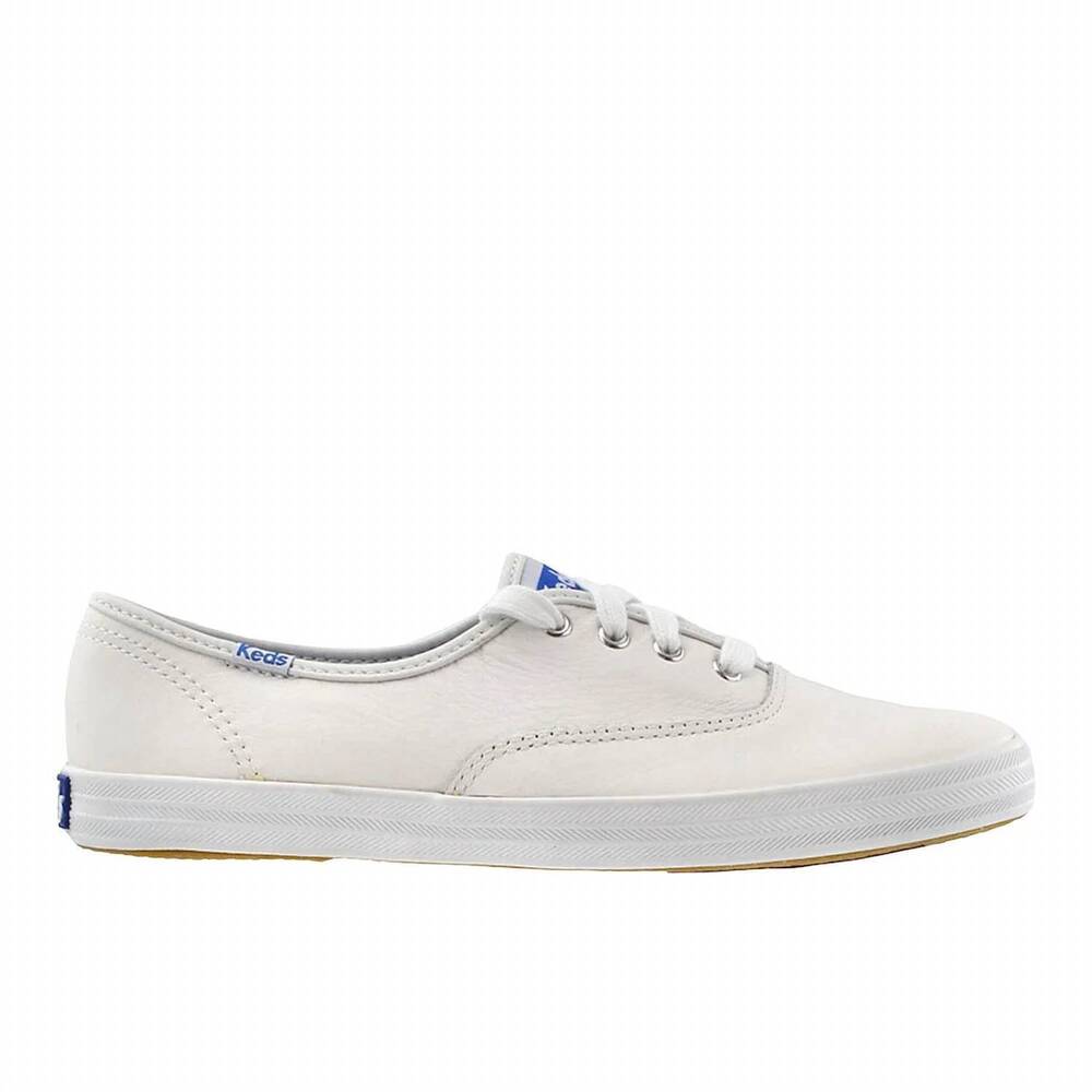 NEW KEDS women's champion lace up sneakers in white leather